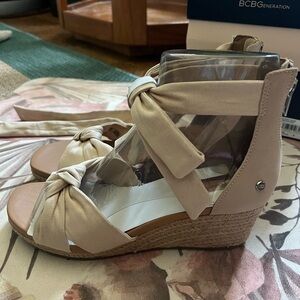 BCBGeneration Women's Tan Wedge Sandals